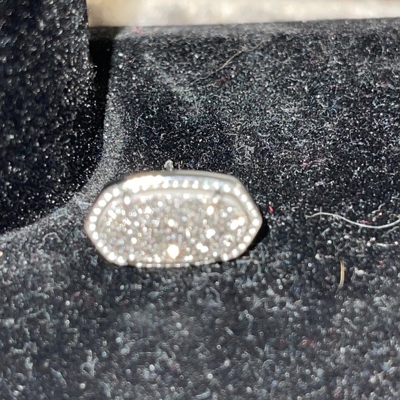 Kendra Scott Silver with Platinum Drusy Studs - Picture 2 of 3